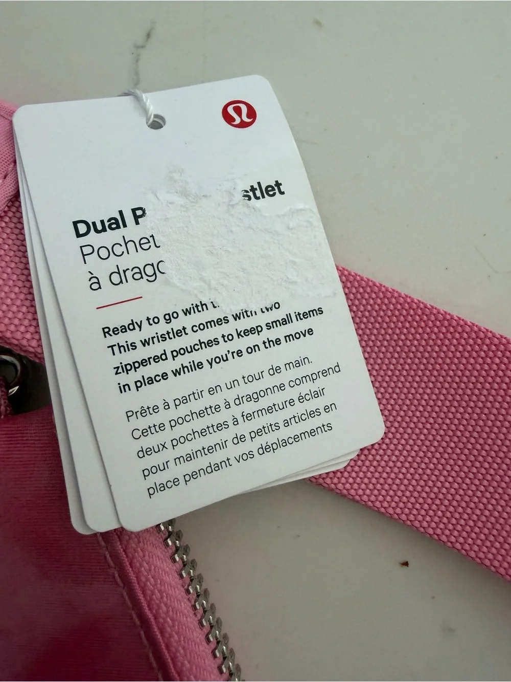 lululemon athletica Pink Dual Pouch Wristlet Strap